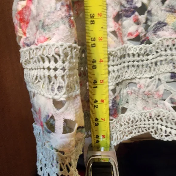 Just Me Floral Lace Midi Dress Pastel Colors - Size L - Picture 5 of 6